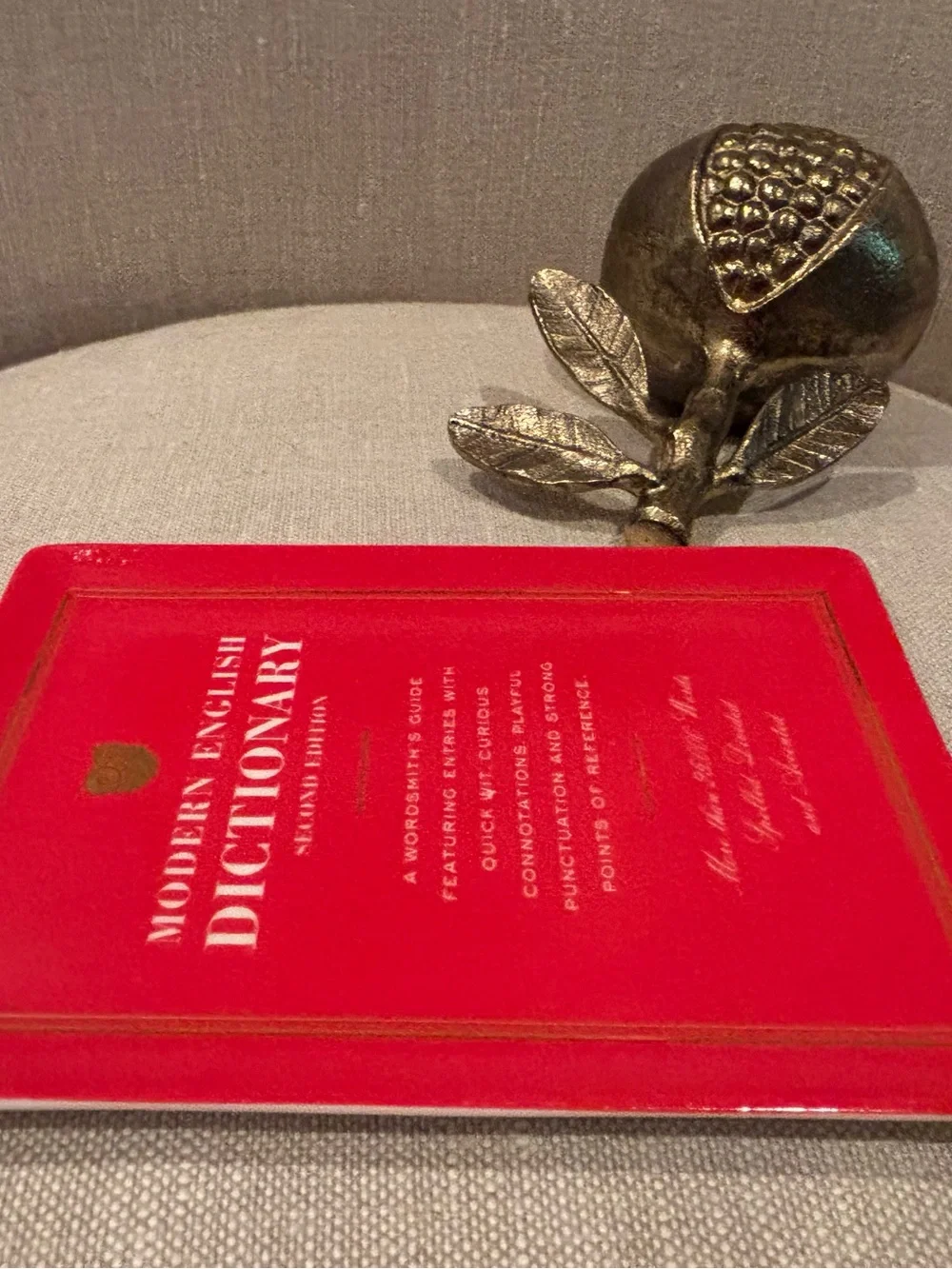Modern English Dictionary Decorative Tray - Red